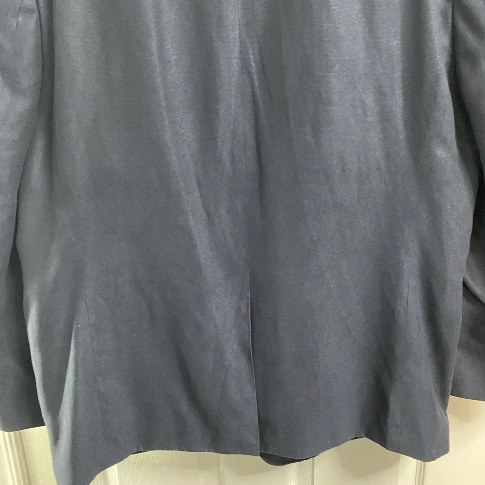 Chaps Navy Blue‎ Men's Sport Coat 48R Lined Jacket. Suede Feel